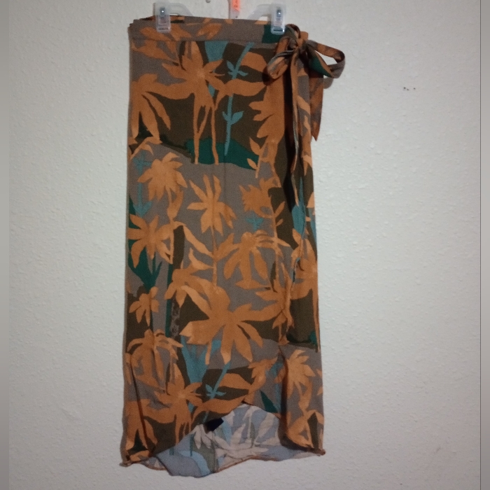 & Other Stories Tropical Print Midi Wrap Skirt